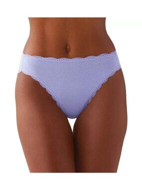 b.tempt'd Wacoal 971219 Eyelet Cotton Hi Leg Brief Panty XL X-Large Lavender NWT
